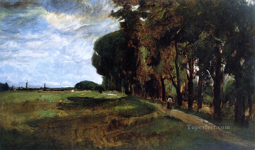 View near Polling Impressionist landscape John Henry Twachtman Oil Paintings